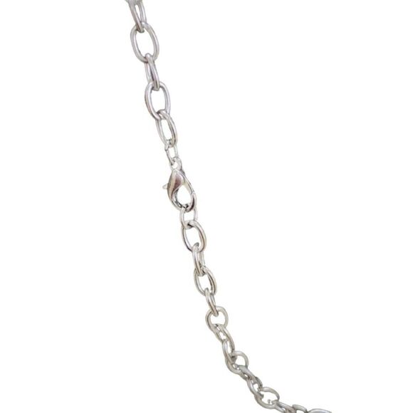 VTG Brown & Gold Tone Icy Glass Beaded Station Necklace 30" Silver Tone Boho - Picture 8 of 9